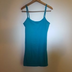 Women's tunic length teal cami